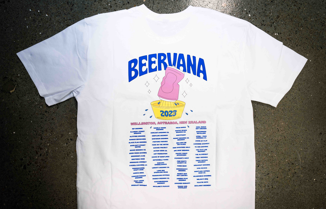 Beervana 2023 Brewery Lineup Tee - White